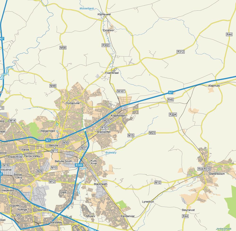 નકશો kraaifontein કેપ ટાઉન
