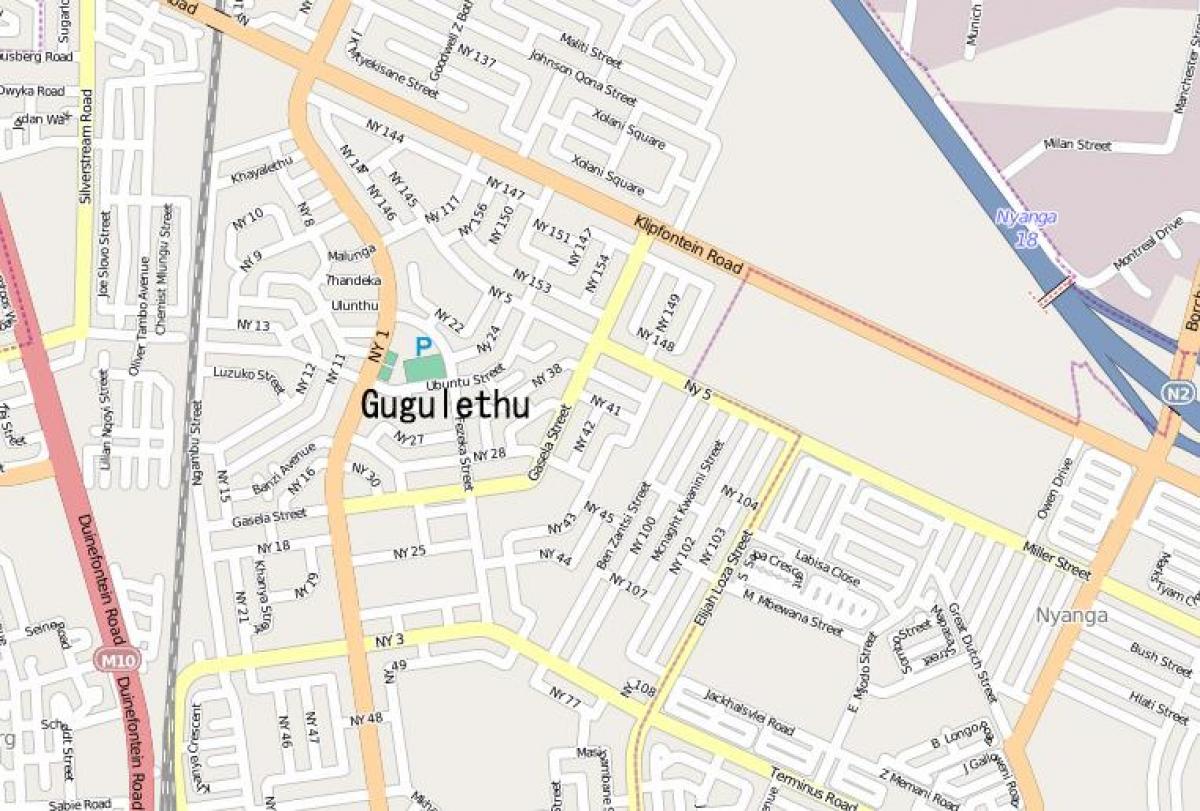 નકશો gugulethu કેપ ટાઉન