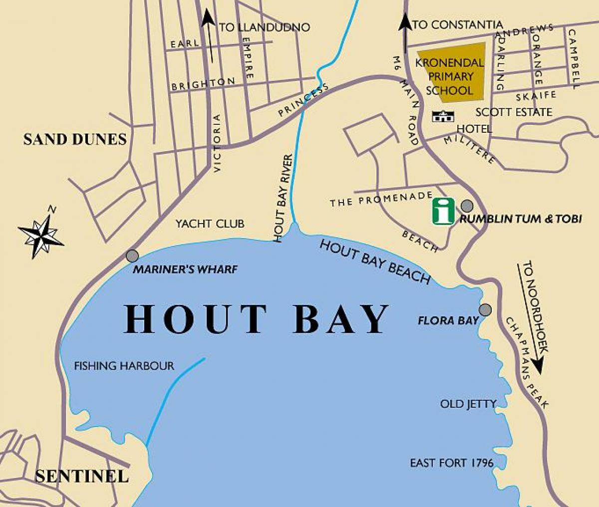 નકશો hout ખાડી નકશો કેપ ટાઉન