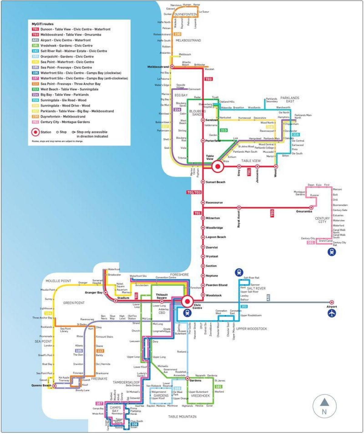 myciti બસ રૂટ મેપ