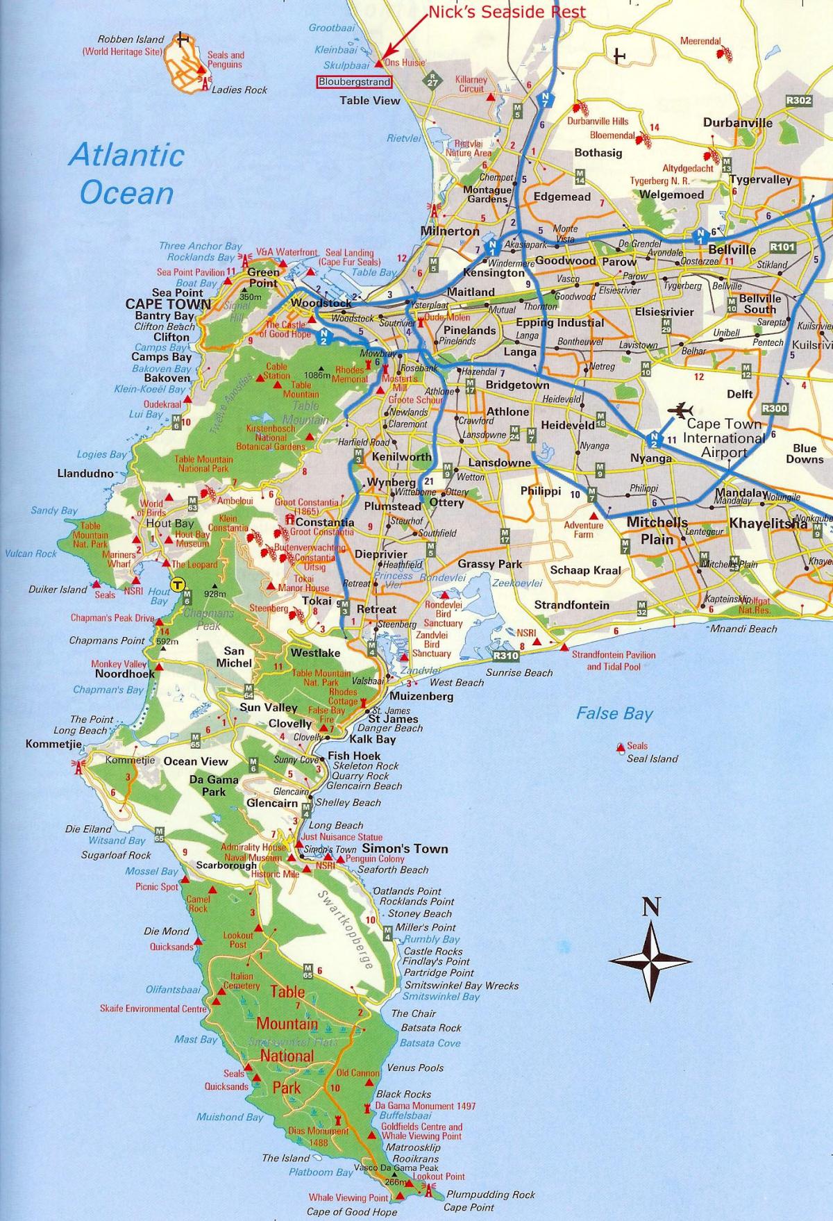 એક નકશો કેપ ટાઉન