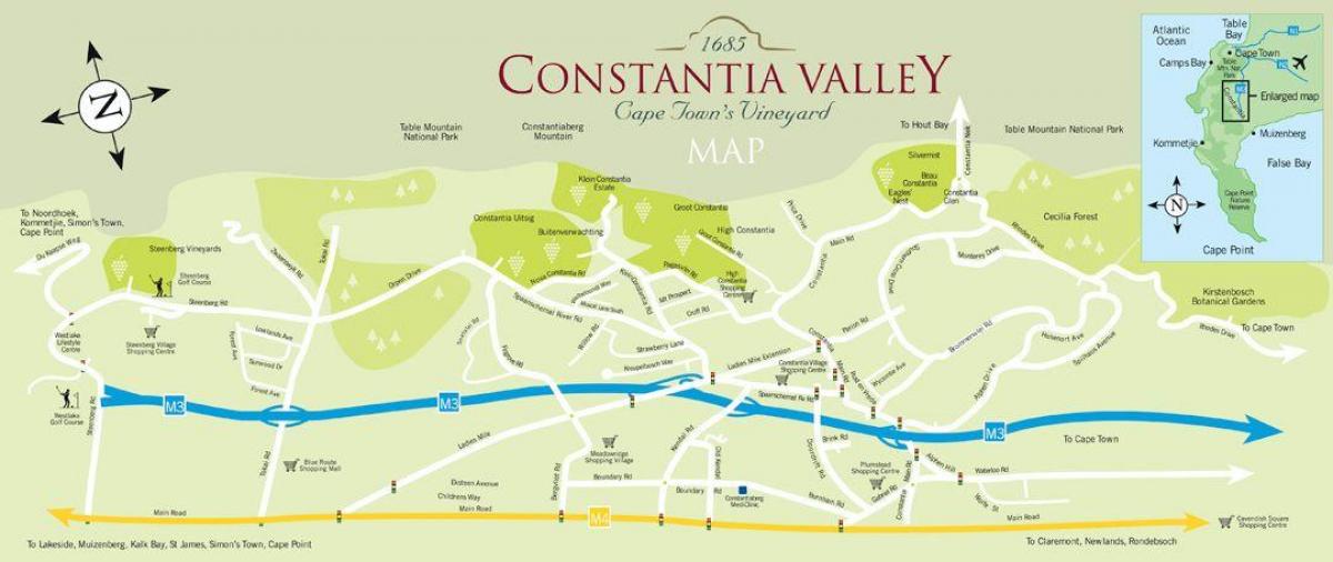 નકશો constantia કેપ ટાઉન